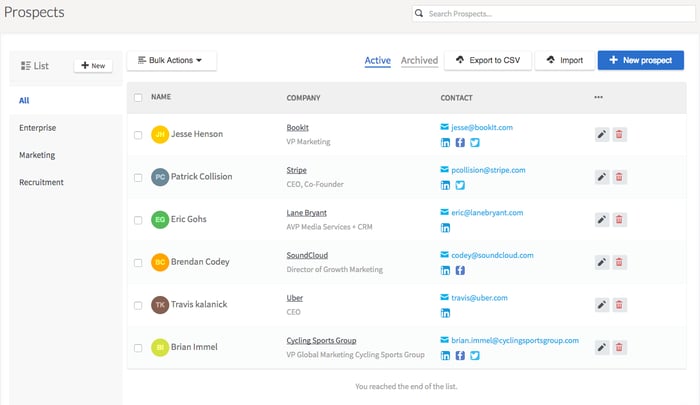 Graphic from G2 showing the LeadMine prospects web app